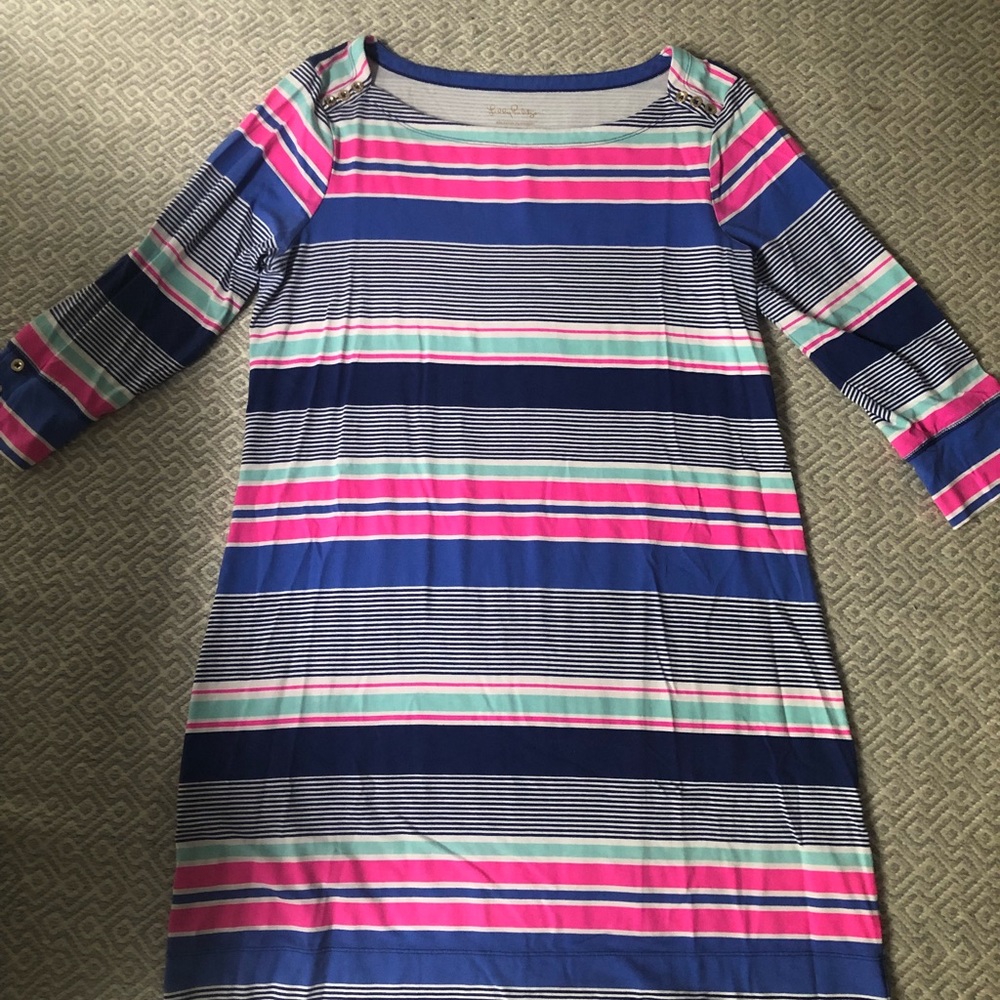Lilly Pulitzer Bright Colors Striped Dress Size L